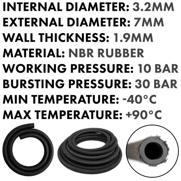 Rubber reinforced with a heat resistant textile braid 3mm – heavy duty pipe & hose fitting uk hose free shipping 3