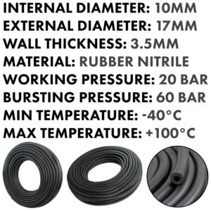 Rubber 10mm Braided Fuel, Oil Hose SAE J30 R6 Hose Free Shipping