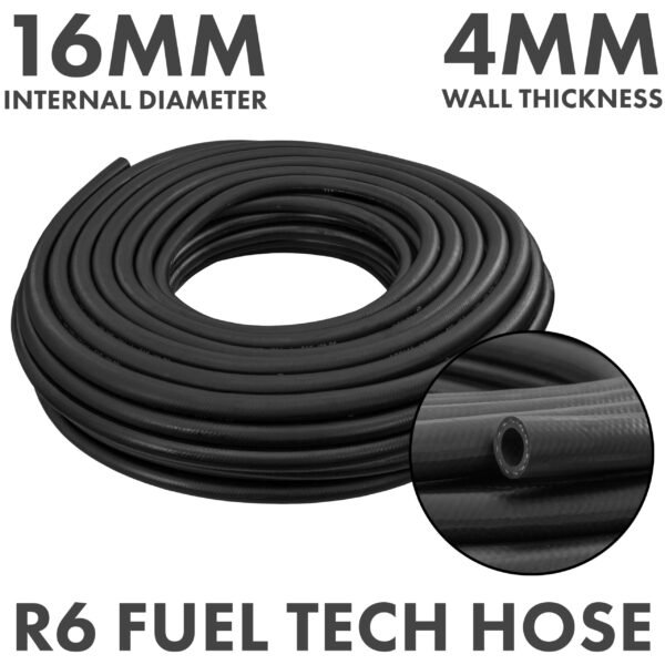 Rubber 16mm braided fuel, oil hose sae j30 r6, 50m – heavy duty pipe & hose fitting uk hose free shipping 3