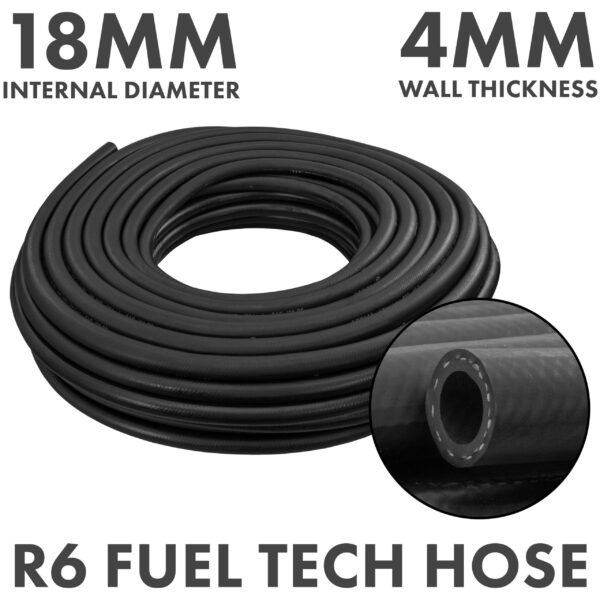 Rubber 18mm Braided Fuel, Oil Hose SAE J30 R6 Hose Free Shipping 7