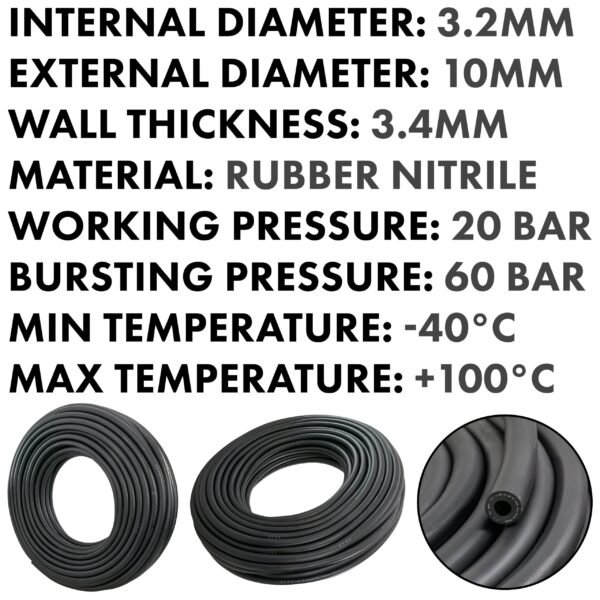Rubber 3. 2mm braided fuel, oil hose sae j30 r6 – heavy duty pipe & hose fitting uk hose free shipping 2