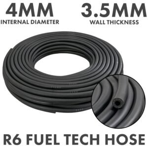 Rubber 4mm Braided Fuel, Oil Hose SAE J30 R6 Hose Free Shipping