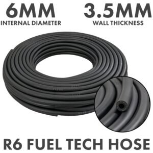 Rubber 6mm Braided Fuel, Oil Hose SAE J30 R6 Hose Free Shipping