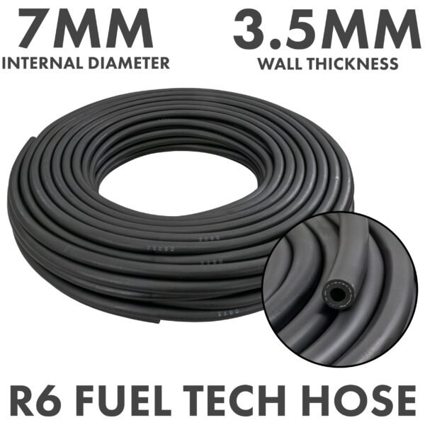 Rubber 7mm braided fuel, oil hose sae j30 r6, 50m – heavy duty pipe & hose fitting uk hose free shipping 3