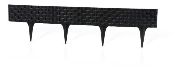 Lawn edging, plastic palisade rattan effect, 2. 4m, black