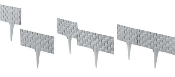 Lawn edging, plastic palisade rattan effect, 2. 4m, black