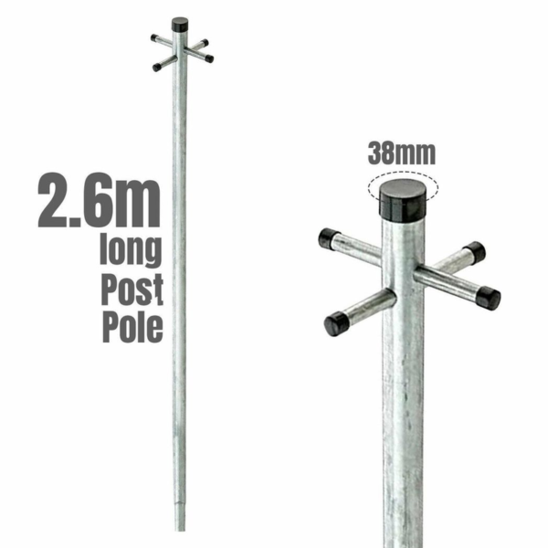 Clothes Pole Long-Lasting Galvanised Heavy-Duty Outdoor Laundry Rod Description: Reliable, heavy-duty clothes pole designed for everyday laundry tasks. Built from galvanised steel with a durable zinc coating, it resists rust and weather-related wear, making it suitable for indoor use or sheltered outdoor spaces. Ideal for busy households, DIYers, and families seeking a practical, long-lasting laundry solution. Key benefits: - Durable galvanised steel construction resists rust and corrosion for years of service. - Heavy-duty design supports regular laundry loads with ease. - Zinc-coated finish provides weather resistance in indoor or sheltered outdoor use. - Easy to install with standard mounting methods and simple maintenance. - Clean, unobtrusive look that fits a range of spaces from utility rooms to porches. Key specifications: - Material: Galvanised steel - Finish: Zinc galvanised coating - Use: Indoor and sheltered outdoor drying