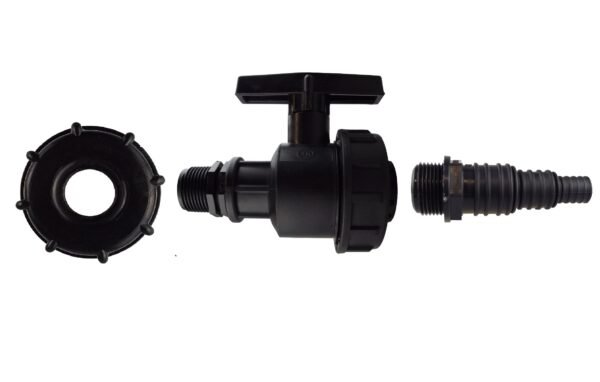 IBC 2” S60X6 Cap with Large Plastic Valve and Pond Connector