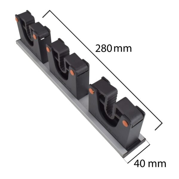 Wall mount tool holder rail - gripper design (3 handles) – home diy accessory uk