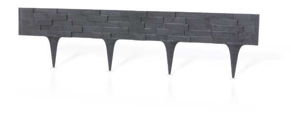 Lawn edging, plastic palisade slate effect, 2. 38m, gray – plastic lawn edging border uk