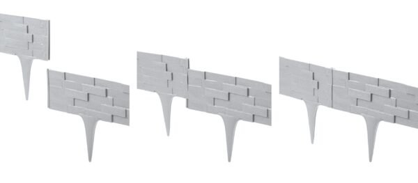 Lawn edging, plastic palisade slate effect, 2. 38m, gray – plastic lawn edging border uk