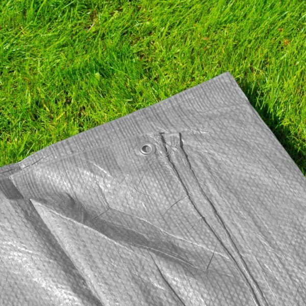Grey S-Grade Tarpaulin with 20 x 4" Bungee Balls (White)