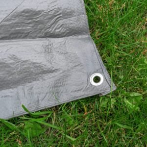 Grey S-Grade Tarpaulin with 20 x 4" Bungee Balls (White)
