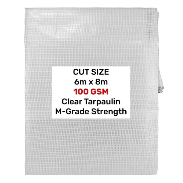 Clear M-Grade Tarpaulin 6m x 8m Home & Garden Free Shipping 5