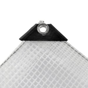 Clear M-Grade Tarpaulin with 10m of 6mm Bungee Rope and 10 x
