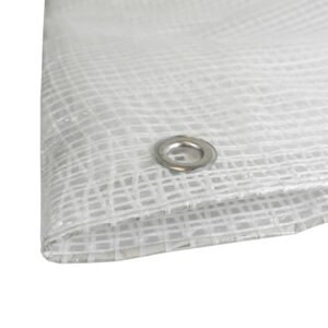 Clear M-Grade Tarpaulin with 10m of 6mm Bungee Rope and 10 x