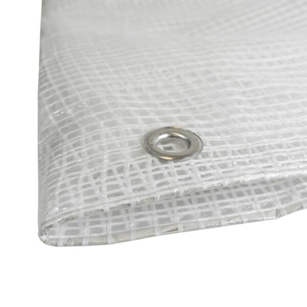 Clear M-Grade Tarpaulin with 10m of 6mm Bungee Rope and 10 x