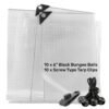 Clear medium duty tarpaulin 1m x 1m with 10 x 6″ bungee balls (black) & 10 tarp clips (screw type) kit tarp sets free shipping