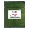 Green/brown l-grade tarpaulin 5m x 5m 200g/sqm free shipping 1