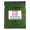 Green 6m x 10m waterproof tarpaulin 200gsm – heavy duty l-grade cover for garden, camping & construction 200g/sqm free shipping 1