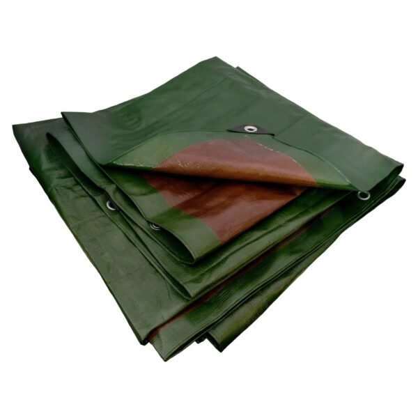 Green/brown l-grade tarpaulin 6m x 8m 200g/sqm free shipping 14