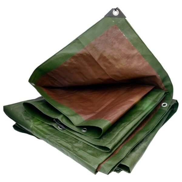 Green/brown l-grade tarpaulin 5m x 5m 200g/sqm free shipping 2