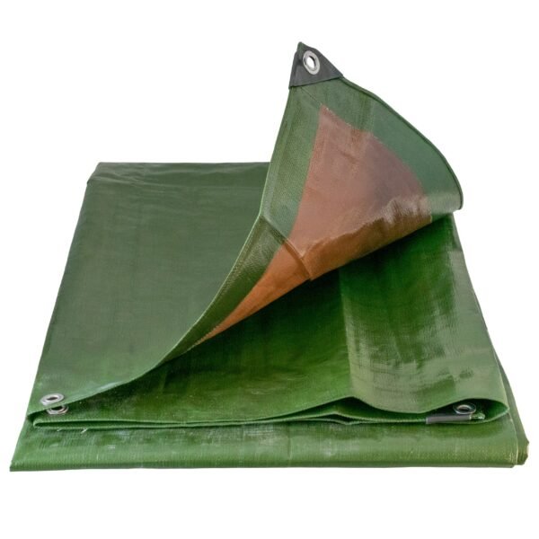 Green/Brown L-Grade Tarpaulin 8m x 10m