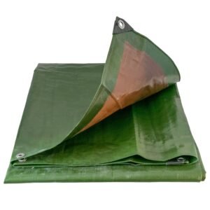 Green/Brown L-Grade Tarpaulin with 20 x 4" Bungee Balls