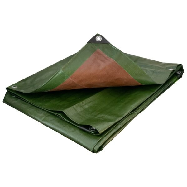 Green/Brown L-Grade Tarpaulin with 10 Metres of 8mm Bungee