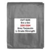 Grey L-Grade Tarpaulin 5m x 5m 200g/sqm Free Shipping 19