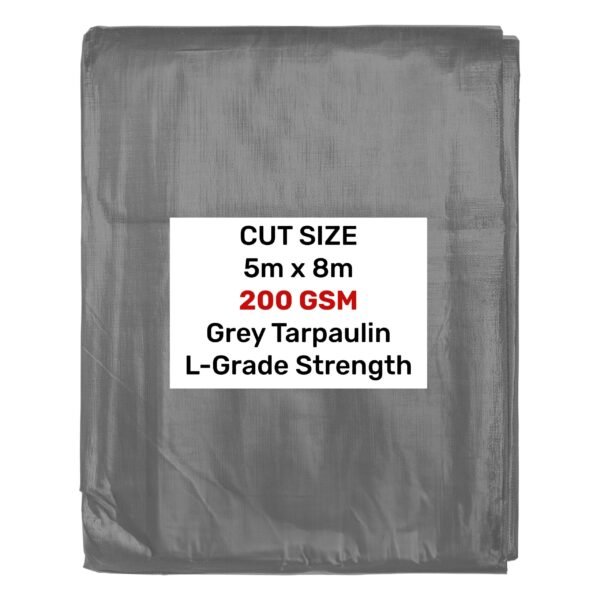 Grey L-Grade Tarpaulin 5m x 8m
