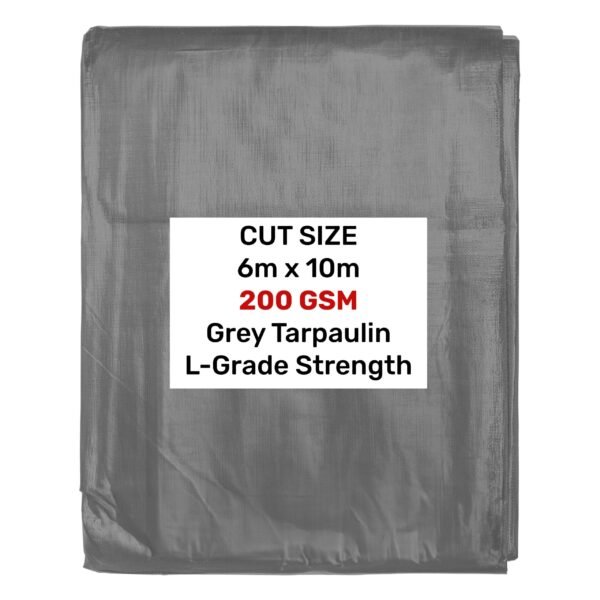 Grey L-Grade Tarpaulin 6m x 10m