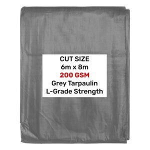 Grey L-Grade Tarpaulin 6m x 8m