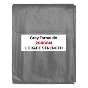 Grey 2m x 4m Waterproof Tarpaulin 200gsm – Heavy Duty L-Grade Cover for Garden, Camping & Construction New Arrivals Free Shipping