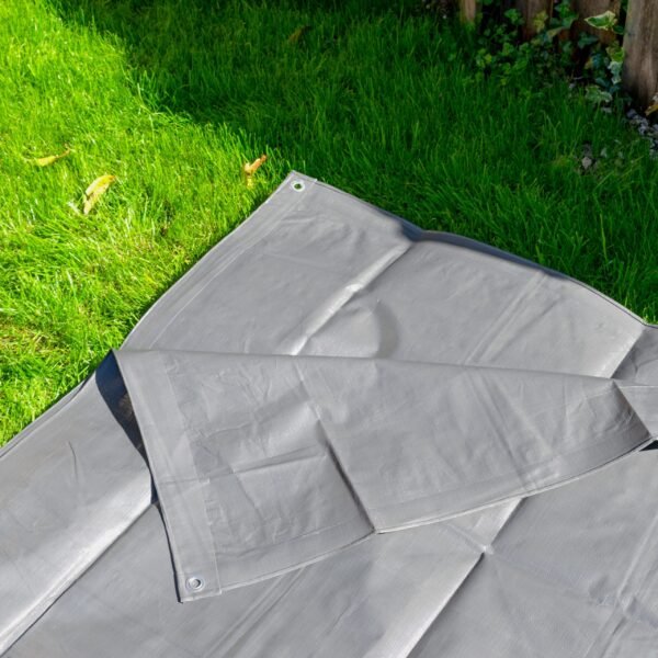 Grey L-Grade Tarpaulin 5m x 5m 200g/sqm Free Shipping 7