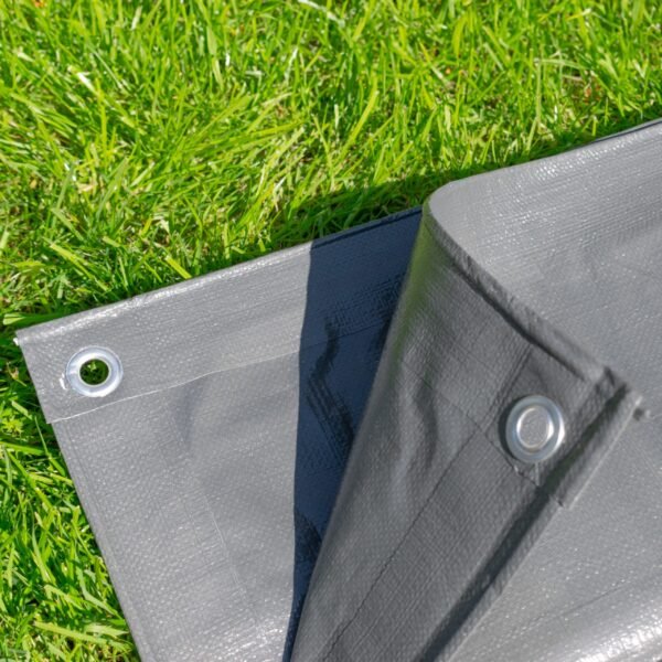 Grey L-Grade Tarpaulin 5m x 5m 200g/sqm Free Shipping 11