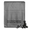 Grey heavy duty tarpaulin 1m x 1m with 10 x 6″ bungee balls (black) & 10 tarp clips (screw type) kit tarp sets free shipping