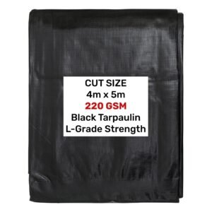Black/Silver L-Grade Tarpaulin 4m x 5m New Arrivals Free Shipping
