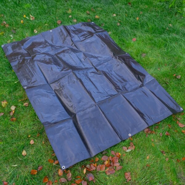 Black/Silver L-Grade Tarpaulin with 10 x 6" Bungee Balls