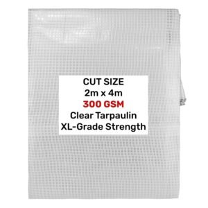 Clear 2m x 4m Waterproof Tarpaulin 200gsm – Heavy Duty L-Grade Cover for Garden, Camping & Construction New Arrivals Free Shipping
