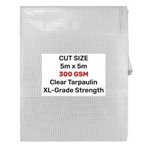 Clear 5m x 5m Waterproof Tarpaulin 200gsm – Heavy Duty L-Grade Cover for Garden, Camping & Construction New Arrivals Free Shipping