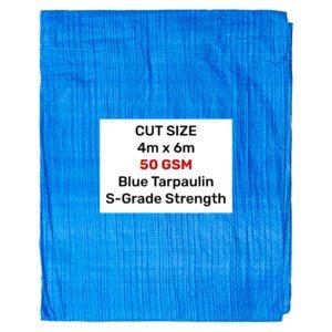 Blue S-Grade Tarpaulin 4m x 6m 50g/sqm Free Shipping