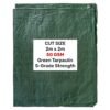 Green S-Grade Tarpaulin 2m x 2m Home & Garden Free Shipping 27