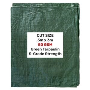 Green S-Grade Tarpaulin 3m x 3m Home & Garden Free Shipping