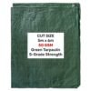 Green S-Grade Tarpaulin 5m x 6m Home & Garden Free Shipping 27