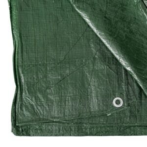 Green S-Grade Tarpaulin with 10m of 6mm Bungee Rope and 10 x