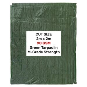 Green M-Grade Tarpaulin 2m x 2m Home & Garden Free Shipping