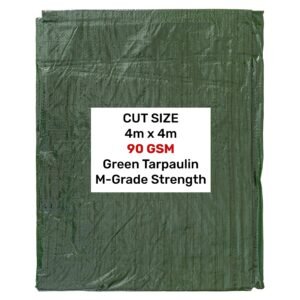 Green M-Grade Tarpaulin 4m x 4m Home & Garden Free Shipping