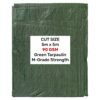 Green M-Grade Tarpaulin 5m x 5m Home & Garden Free Shipping 23