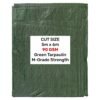 Green M-Grade Tarpaulin 5m x 6m Home & Garden Free Shipping 23